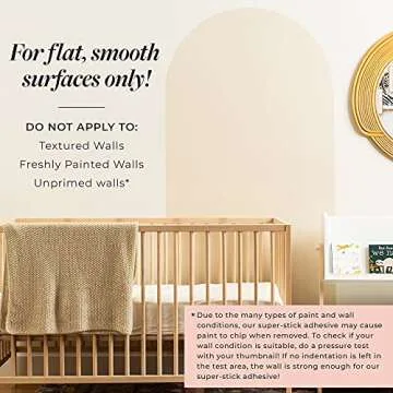 Homella Arch Wall Decal – Taller Boho Decor for Living Room, Bedroom or Nursery Accents –Modern Bohemian Stickers Art Murals to Peel and Stick –Removable Wallpaper (Light Beige/Off-White)