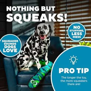 Outward Hound Durablez Tough Plush Squeaky Dog Toy, Snake, Blue, XL