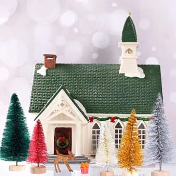 Yookat 51Pcs Mini Pine Trees for Winter Decorations