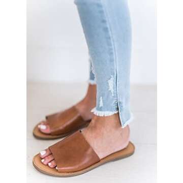 Steve Madden Grace Flat Sandal for Women in Cognac