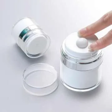 New Empty Airless Cosmetic Container – The Best Refillable Container for Creams, Gels & Lotions - Leak Proof BPA FREE Portable Travel Size Container, TSA Approved - The Best Cream Jar (1.7 oz)