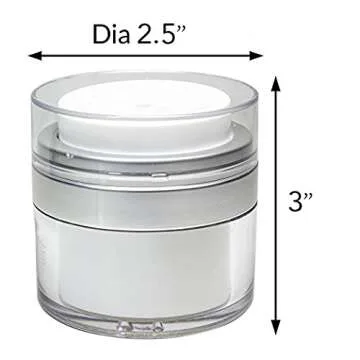 New Empty Airless Cosmetic Container – The Best Refillable Container for Creams, Gels & Lotions - Leak Proof BPA FREE Portable Travel Size Container, TSA Approved - The Best Cream Jar (1.7 oz)
