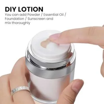 New Empty Airless Cosmetic Container – The Best Refillable Container for Creams, Gels & Lotions - Leak Proof BPA FREE Portable Travel Size Container, TSA Approved - The Best Cream Jar (1.7 oz)