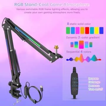 ZealSound RGB Mic Arm Stand for Gaming and Podcasting