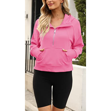 Chic Women's Hooded Pullover Sweatshirt with Fleece Lining