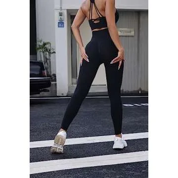 YZMJAFU Women's Seamless Scrunch Yoga Leggings for Comfort