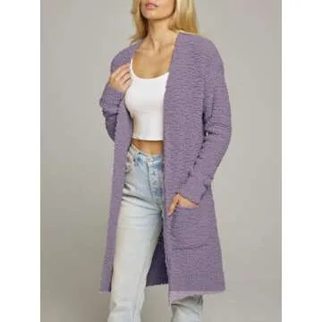 Winter Long Sleeve Soft Chunky Knit Cardigan for Women