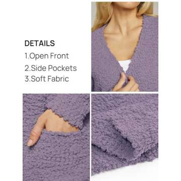 MEROKEETY Women's 2024 Winter Long Sleeve Soft Chunky Knit Sweater Open Front Cardigan Outwear Coat Taro