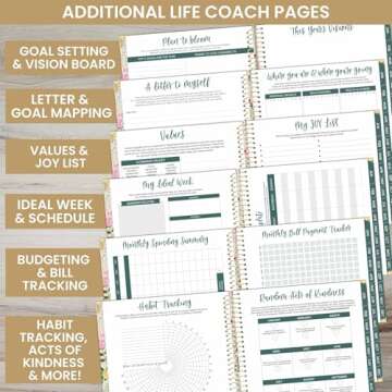 bloom daily planners 2025 Planner HARDCOVER (8.5" x 11") Calendar Year Day Planner (January 2025 - December 2025) - Passion/Goal Organizer - Monthly & Weekly Inspirational Agenda Book - Garden Party, Beige
