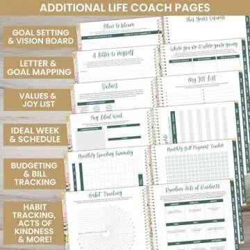 bloom daily planners 2025 Planner HARDCOVER (8.5" x 11") Calendar Year Day Planner (January 2025 - December 2025) - Passion/Goal Organizer - Monthly & Weekly Inspirational Agenda Book - Garden Party, Beige