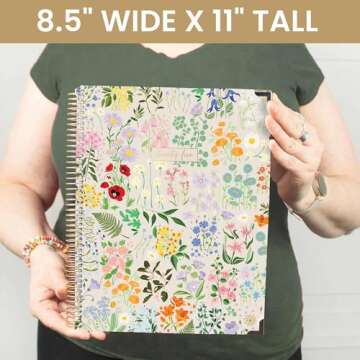 bloom daily planners 2025 Planner HARDCOVER (8.5" x 11") Calendar Year Day Planner (January 2025 - December 2025) - Passion/Goal Organizer - Monthly & Weekly Inspirational Agenda Book - Garden Party, Beige