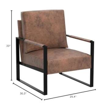 Container Furniture Direct Classic Mid Century Modern Accent Chair with Durable Square Metal Frame, ...