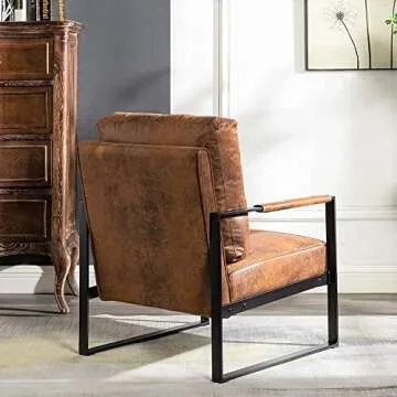 Mid Century Modern Accent Chair with Durable Metal Frame