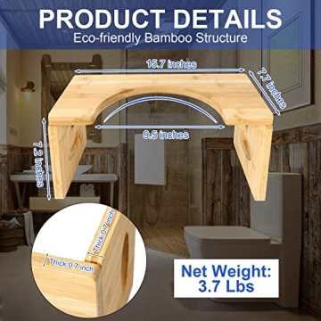 Foldable Bamboo Toilet Stool for All Ages and Sizes