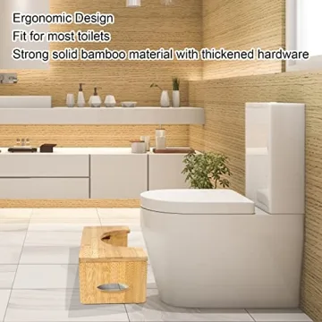 Foldable Bamboo Toilet Stool for All Ages and Sizes