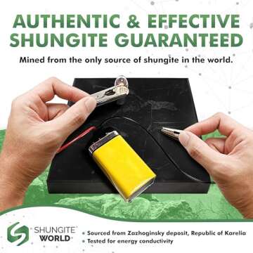 Shungite World Shungite Tile Polished 100x100 mm / 3.93"x3.93" from Real Karelian Shungite Stones Shungite Slab Plate Shungite Crystal Charging Plate Mineral Décor Coaster Healing Crystal Plates