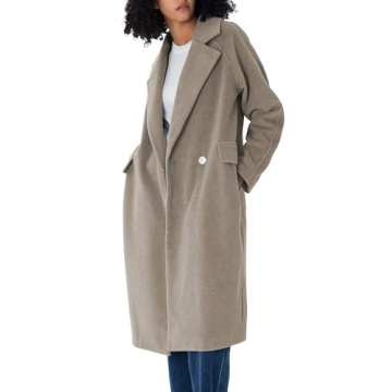 S・DEER Winter Women's Casual Lapel Basic H-shaped Long Coat(Brown,M)