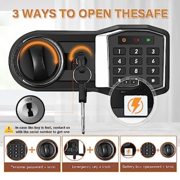 1.6 Cub Fireproof Waterproof Safe with Digital Keypad