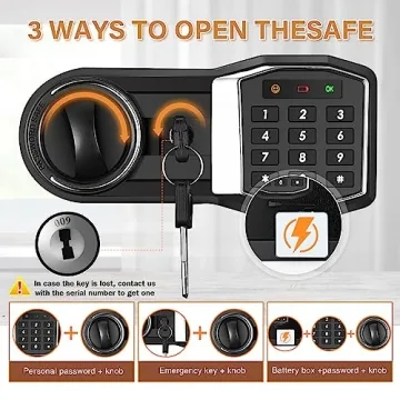 1.6 Cub Fireproof Waterproof Safe with Digital Keypad