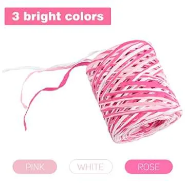 jijAcraft Raffia Ribbon for Gift Wrapping, 525 Feet Colored Raffia Paper Ribbon, 6 Colored Raffia Paper Twine String Ribbon for Gift Wrapping, Craft, DIY Decoration