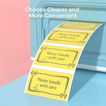 MUNBYN 2.25"x1.25" Thermal Sticker Labels, Yellow Self-Adhesive Barcode Label Paper for Direct Thermal Printer and Business, Multi-Purpose Rectangle Address Shipping Mailing Sticker,1000 Sheets/Roll