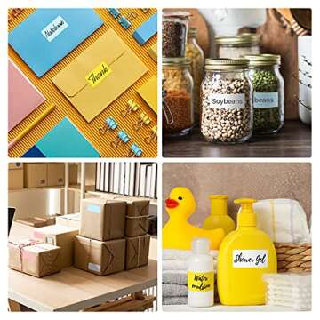 MUNBYN 2.25"x1.25" Thermal Sticker Labels, Yellow Self-Adhesive Barcode Label Paper for Direct Thermal Printer and Business, Multi-Purpose Rectangle Address Shipping Mailing Sticker,1000 Sheets/Roll