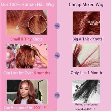 Premium 220 Density Reddish Brown Lace Front Wigs