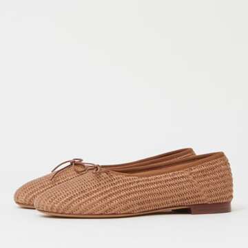 IBDPOSH Brown Ballet Flats for Women - Cute Bows & Comfort