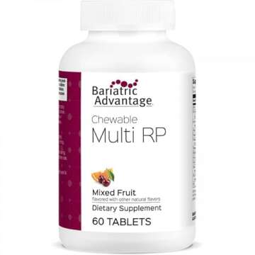 Bariatric Advantage Chewable RP Multivitamin - for Bariatric Surgery Patients - with Iron, Copper, Vitamin C, A, Zinc & More - 100% DV of 18 Nutrients - 60 Count - Mixed Fruit