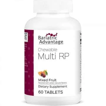 Bariatric Advantage Chewable RP Multivitamin - for Bariatric Surgery Patients - with Iron, Copper, Vitamin C, A, Zinc & More - 100% DV of 18 Nutrients - 60 Count - Mixed Fruit