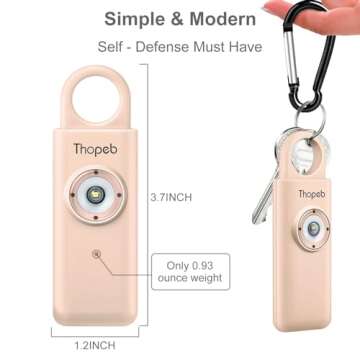 Original Self Defense for Women - Personal Alarm for Women - Recommended by Police - Loud Siren Bird Sound and SOS LED Strobe Light– Self Defense Keychain for College Essentials (Metallic Rose)