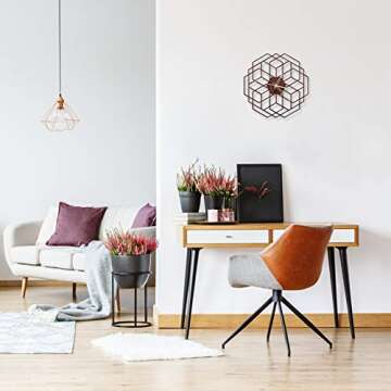 13" Large Modern Decorative Wall Clock - Battery Operated Silent Non-Ticking Wood Farmhouse Rustic Big Analog Wall Clock for Living Room Decor Bedroom Kitchen Office Wooden Clock Men & Women Gift