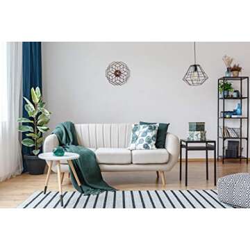 13" Large Modern Decorative Wall Clock - Battery Operated Silent Non-Ticking Wood Farmhouse Rustic Big Analog Wall Clock for Living Room Decor Bedroom Kitchen Office Wooden Clock Men & Women Gift