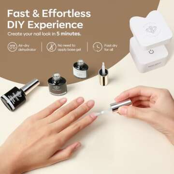 modelones Nail Glue Gel with Top Coat and Nail Prep Dehydrator 3 PCS 15ml 9 in One Nail Glue Gel Nail Kit for Easy Nail Extension, No Wipe Top Coat