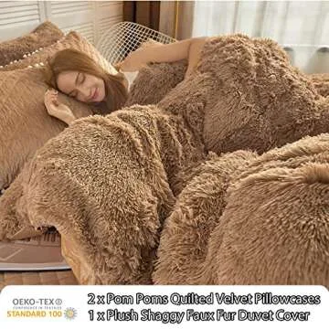 LIFEREVO Luxury Plush Shaggy Duvet Cover Set Soft Velvet