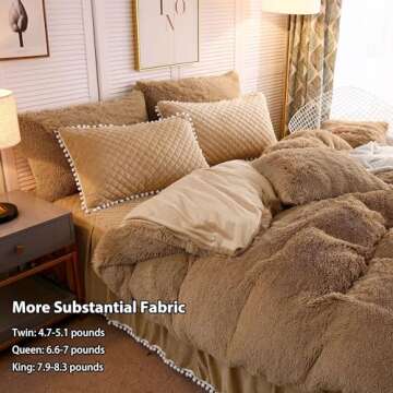 LIFEREVO Luxury Plush Shaggy Duvet Cover Set Soft Velvet