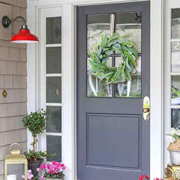 Eucalyptus Wreath for Front Door- 18 inches Handicraft Bamboo Frame with Versatile Leaves - Ideal Sp...