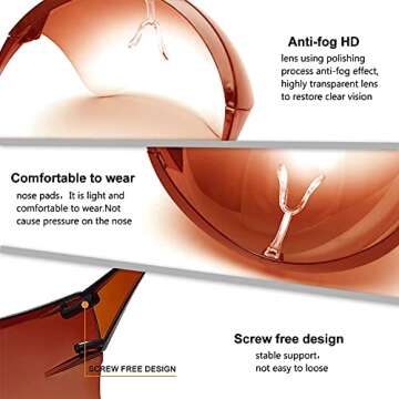 ZAMATE Sun Visor Full Face Shield Protective Anti-fog Face Cover for Women and Men Futuristic Face Shield Dustproof Facial Protecter Sun Protection for Unisex Adults,Safety Goggle Sunglasses