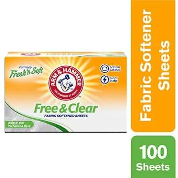 ARM & HAMMER Fabric Softener Sheets 100 Count Allergy Friendly