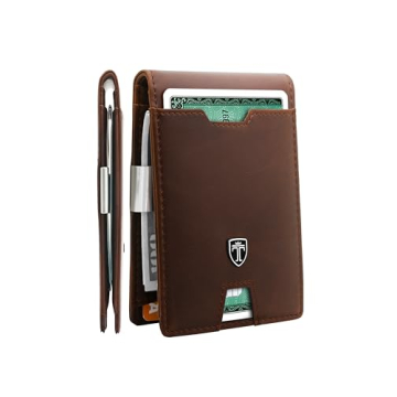 TRAVANDO Mens Slim Wallet with Money Clip AUSTIN RFID Blocking Bifold Credit Card Holder for Men wit...