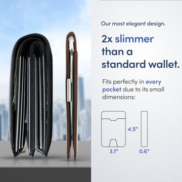 TRAVANDO Mens Slim Wallet RFID Blocking Money Clip Elegant Design