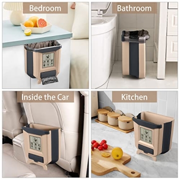 HI NINGER Hanging Trash Can - Compact Collapsible Solution