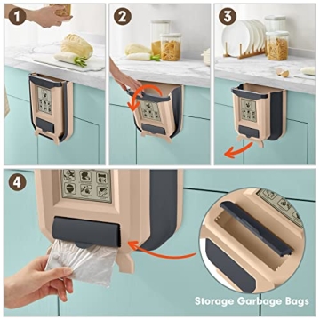 HI NINGER Hanging Trash Can - Compact Collapsible Solution