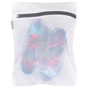 iDesign Mesh Laundry Bag with Built in Zipper for Delicates – Medium, 12" x 16", White