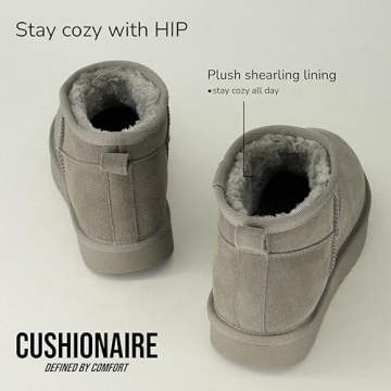 CUSHIONAIRE Women's Cozy Ankle Snow Boots with Memory Foam