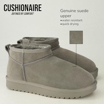 CUSHIONAIRE Women's Cozy Ankle Snow Boots with Memory Foam