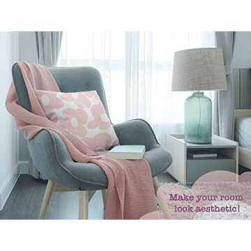 BCLOSE Danish Pastel Decor, 18x18 Pillow Cover for Coquette Aesthetic Pillows, Preppy Pink Decor