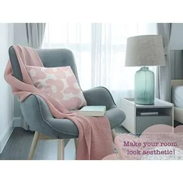 BCLOSE Danish Pastel Decor, 18x18 Pillow Cover for Coquette Aesthetic Pillows, Preppy Pink Decor