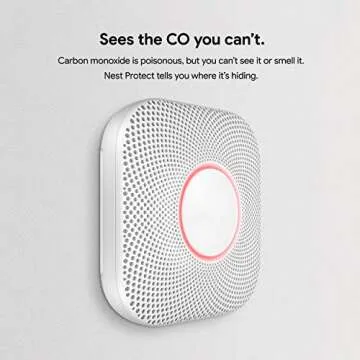 Google S3006WBUS Nest Protect, S3000BWES, 2nd Gen, Battery, 3-Pack Alarm-Smoke Carbon Monoxide Detector, 3, White