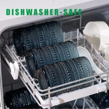 AWWAOOAWW Highball Hobnail Drinking Glasses Set of 6,14 oz Vintage Glasses Drinking set,Glassware Set for Beer, Whiskey, Juice, Cocktail, Milk，Dishwasher Safe，Gift box packaging（Dark blue）